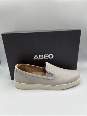 Abeo Encore Slip-on sneaker shoe gray suede leather comfort nubuck women new 10